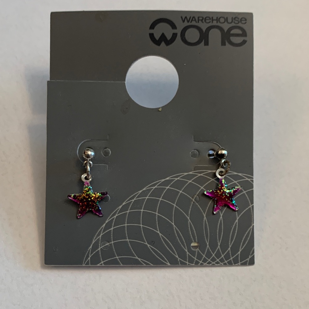Warehouse One Multicolor Star Earrings